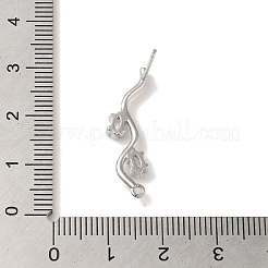 Brass with Clear Cubic Zirconia Stud Earring Findings&nbsp;LS-KK-G499-02P