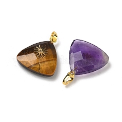 Natural Quartz Crystal & Amethyst & Rose Quartz & Green Aventurine & Tiger Eye Pendants&nbsp;G-K385-14G