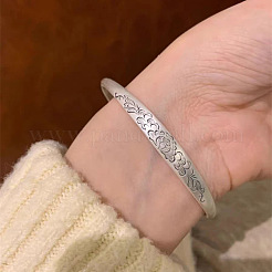 Retro Carved Peony Brass Cuff Bangles for Women&nbsp;FS-WG4858E-01