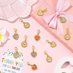 16Pcs 8 Style Alloy Enamel Pendant Decorations&nbsp;HJEW-YW00287
