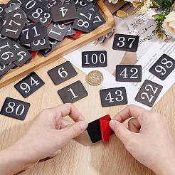 100Pcs 4 Styles Self-adhesive Aluminum Number Sign Labels&nbsp;AJEW-UN0005-35