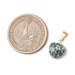 Natural Indian Agate & Tiger Eye & Green Spot Jasper & Crazy Agate Heart Charms&nbsp;PALLOY-JF05058