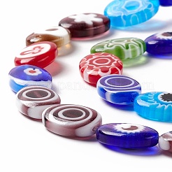 Handmade Millefiori Glass Lampwork Beads Strands&nbsp;LAMP-F024-04
