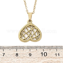 Mesh Heart 304 Stainless Steel Pendant Necklaces&nbsp;NJEW-M096-12G