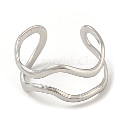 Non-Tarnish 304 Stainless Steel Open Cuff Ring&nbsp;RJEW-C067-13P