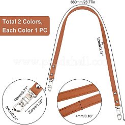 2Pcs 2 Colors PU Leather Bag Handle&nbsp;FIND-WR0003-44A