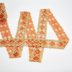 10 Yards Polyester Lace Ribbon with Paillette&nbsp;OCOR-WH0090-050A