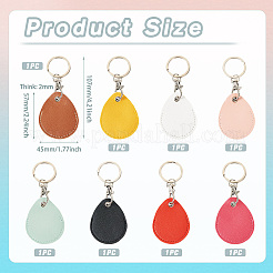 8Pcs 8 Colors PU Leather & Alloy Pendants&nbsp;KEYC-TA0001-31