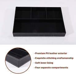 2Pcs Desktop 4-Grid PU Leather Organizer Display Storage Trays&nbsp;CON-CA0001-036B