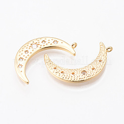 Brass Micro Pave Clear Cubic Zirconia Pendants&nbsp;KK-N232-150-NF