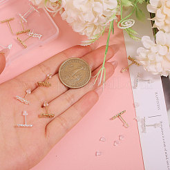 16Pcs 4 Style Brass Word Faith & Baby Stud Earrings for Women&nbsp;KK-CA0002-44