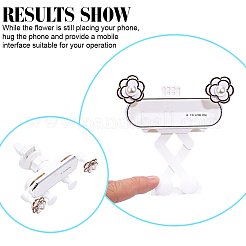 Oval with Flower Plastic Car Phone Holder&nbsp;AJEW-WH0709-504B