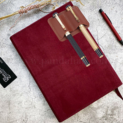 2Pcs 2 Colors Imitation Leather Double Pen Pencil Holder Clip&nbsp;AJEW-CP0010-19