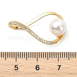 Brass Micro Pave Clear Cubic Zirconia Pendants&nbsp;PALLOY-JF05486-01