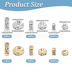 520Pcs Brass Rhinestone Spacer Beads&nbsp;RB-PA0001-07B
