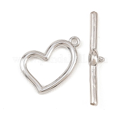 Heart Brass Toggle Clasps&nbsp;KK-G548-43P-01