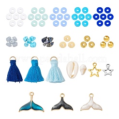 Ocean Theme Beads & Charms DIY Jewelry Making Finding Kit&nbsp;DIY-FS0002-18