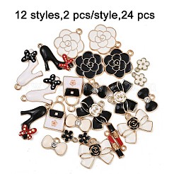 24Pcs 12 Styles Alloy Enamel Pendants&nbsp;ENAM-FP0003-04
