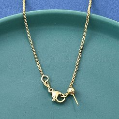 Brass Rolo Chain Adjustable Slider Necklaces&nbsp;NJEW-E157-05G