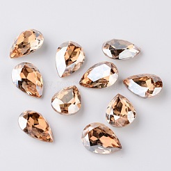 Faceted Teardrop K9 Glass Rhinestone Cabochons&nbsp;RGLA-I001-10x7mm-M