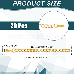 20Pcs 304 Stainless Steel Curb Chain Extender&nbsp;STAS-UN0053-97