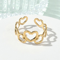 304 Stainless Steel Cuff Open Rings for Women&nbsp;RJEW-L341-01A-G