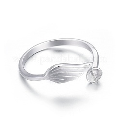 Rhodium Plated 925 Sterling Silver Cuff Rings&nbsp;STER-F048-17P