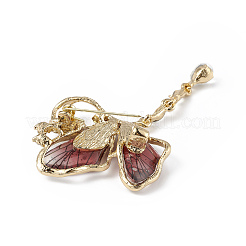 Resin Butterfly Brooch Pin with Crystal Rhinestone&nbsp;LS-JEWB-P016-05KCG-02