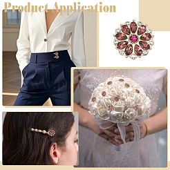 6Pcs Alloy Rhinestone Buttons&nbsp;BUTT-FG0001-58A