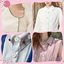 4Pcs 2 Colors Alloy Rhinestone Cuff Buttons&nbsp;FIND-NB0006-08