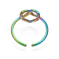 304 Stainless Steel Heart Wrapped Cuff Ring&nbsp;LS-RJEW-N038-054