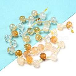 Natural Yellow Hematoid Quartz/Golden Healer Quartz Beads Strands&nbsp;G-H297-B17-02