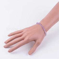 Natural Amethyst Beaded Stretch Bracelets&nbsp;BJEW-JB02459-09
