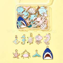 40Pcs 20 Styles Sea Animals Alloy Enamel Pendants&nbsp;ENAM-FS0003-49