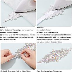 Flower Glitter Glass Hotfix Rhinestone Iron on Patches&nbsp;FIND-WH0050-29A