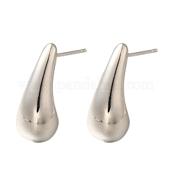 Rack Plating Teardrop Brass Stud Earrings&nbsp;EJEW-H143-18P-01