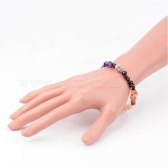 Chakra Natural Gemstone Beaded Stretch Bracelets&nbsp;BJEW-JB02325