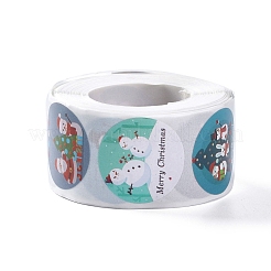 8 Patterns Snowman Round Dot Self Adhesive Paper Stickers Roll&nbsp;X-DIY-A042-01I