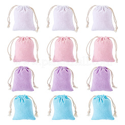 12Pcs 4 Colors Rectangle Cloth Packing Pouches&nbsp;ABAG-TA0001-78