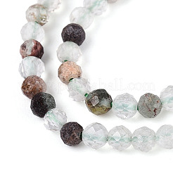 Natural Green Lodolite Quartz/Garden Quartz Beads Strands&nbsp;G-T143-01
