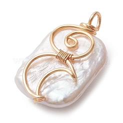Copper Wire Wrapped Natural Baroque Keshi Pearl Pendants&nbsp;PALLOY-JF02799