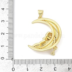 Brass Micro Pave Cubic Zirconia Pendants&nbsp;KK-D317-139G