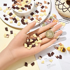 120Pcs 6 Styles Luminous Resin Imitation Chocolate Decoden Cabochons&nbsp;RESI-YW0004-72