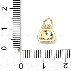 Brass Micro Pave Cubic Zirconia Pendants&nbsp;KK-K417-17G