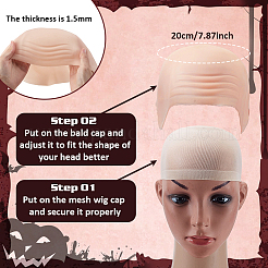 Latex Monk Cosplay Headgear Prop Adult Bald Cap for Halloween Party&nbsp;AJEW-WH0609-389