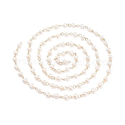 Handmade Natural Freshwater Pearl Beaded Chains&nbsp;AJEW-JB01088-01