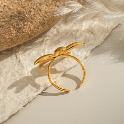 Flower 304 Stainless Steel Cuff Open Rings for Women&nbsp;FI0360