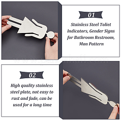 201 Stainless Steel Toliet Indicators&nbsp;DIY-WH0056-40B