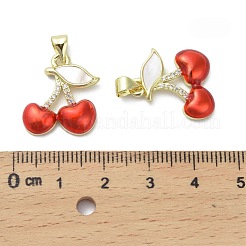 Brass Micro Pave Cubic Zirconia Pendants&nbsp;KK-D384-08G