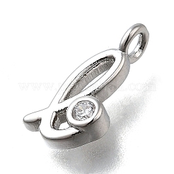 Brass Micro Pave Cubic Zirconia Pendants&nbsp;KK-B132-12P-L